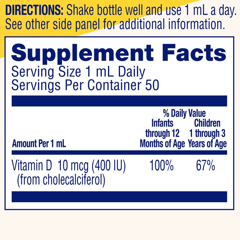 slide 2 of 5, IFCN Enfamil D-Vi-Sol Baby Vitamin D Drops, Vitamin Drops for Infants 50 mL, 50 ml