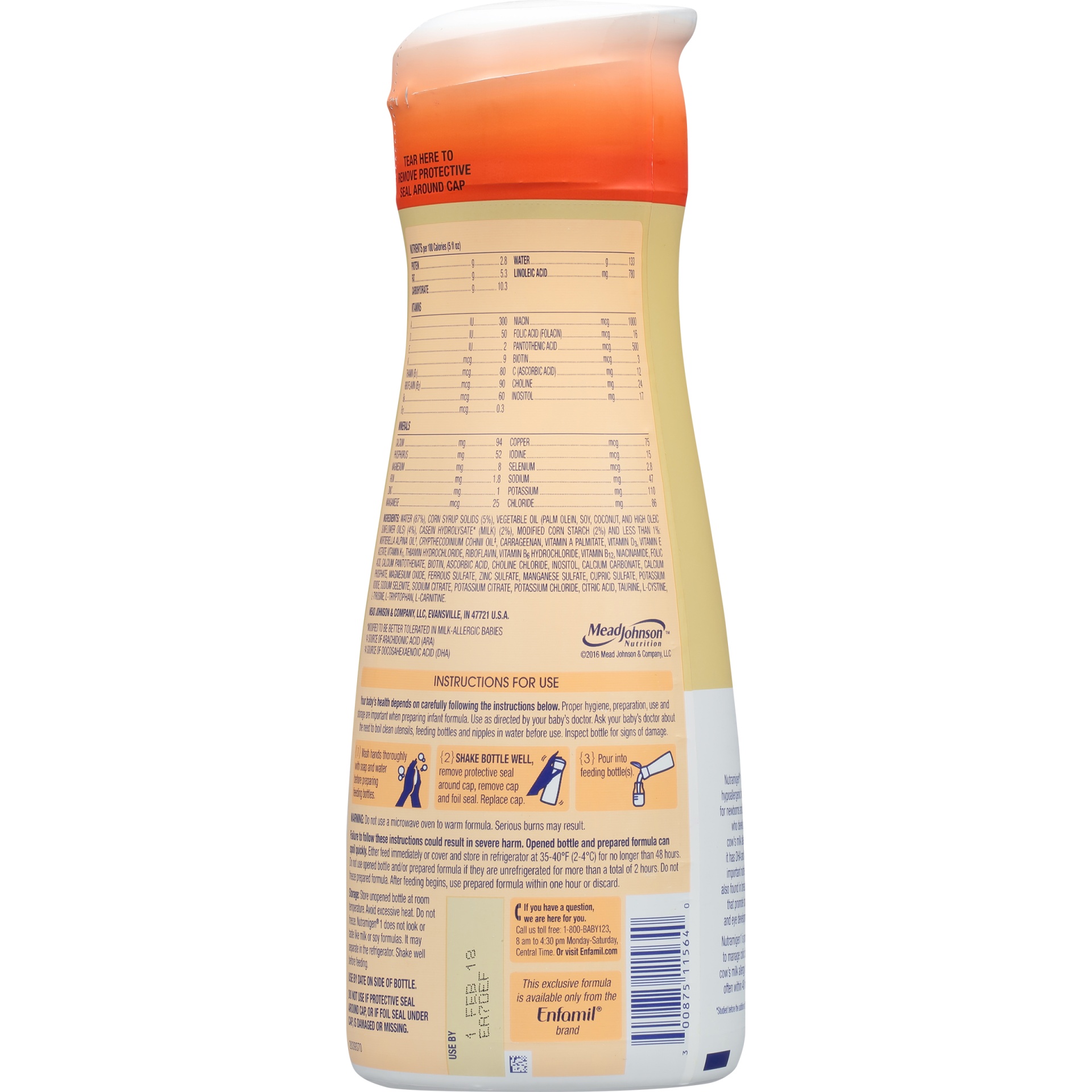 slide 5 of 6, Enfamil Nutramigen Infant Formula Milk Liquid With Iron Hypoallergenic Ready to Use - 32 Fl. Oz., 32 fl oz