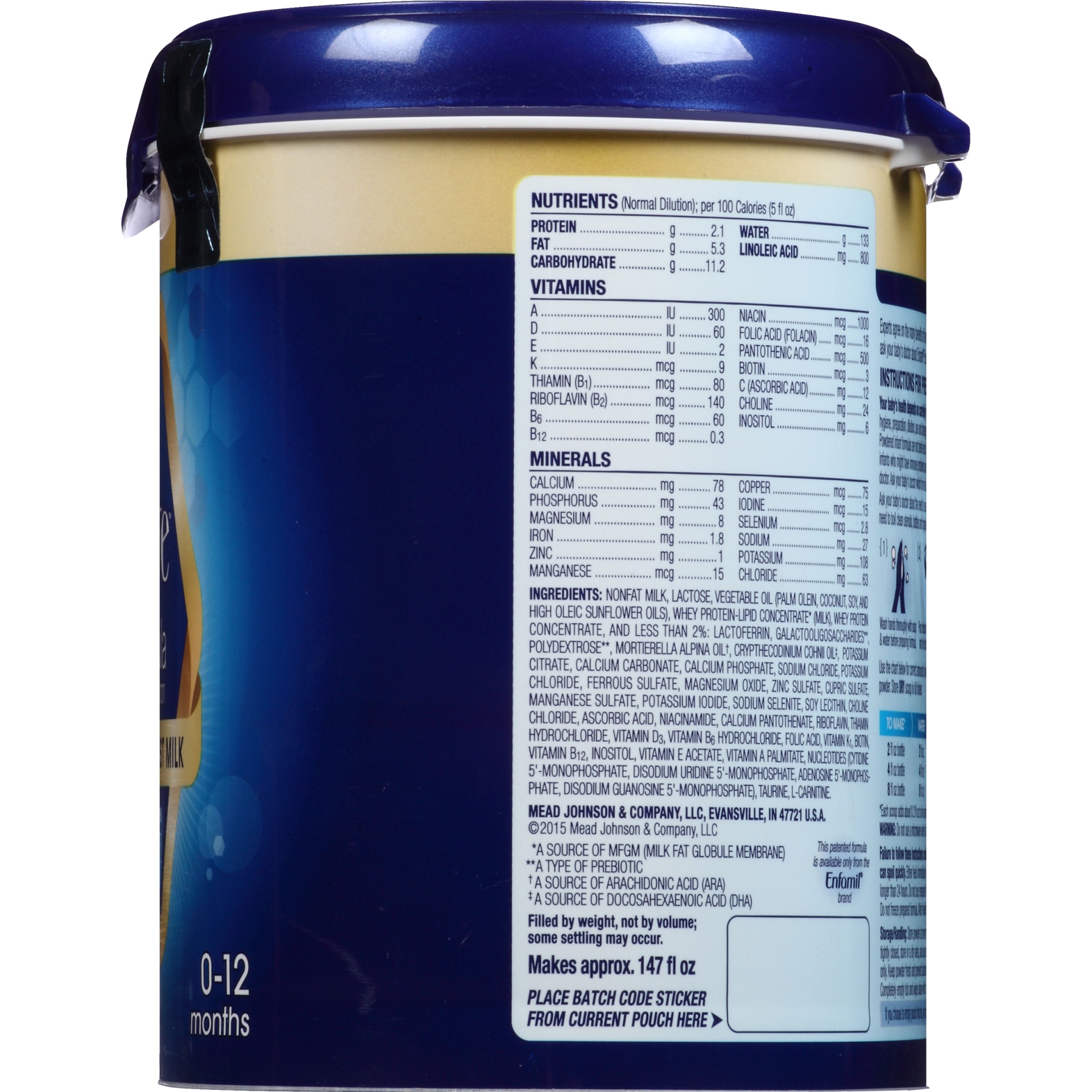 slide 4 of 8, Enfamil Milk-based Infant Formula Powder With Iron, 20.5 oz