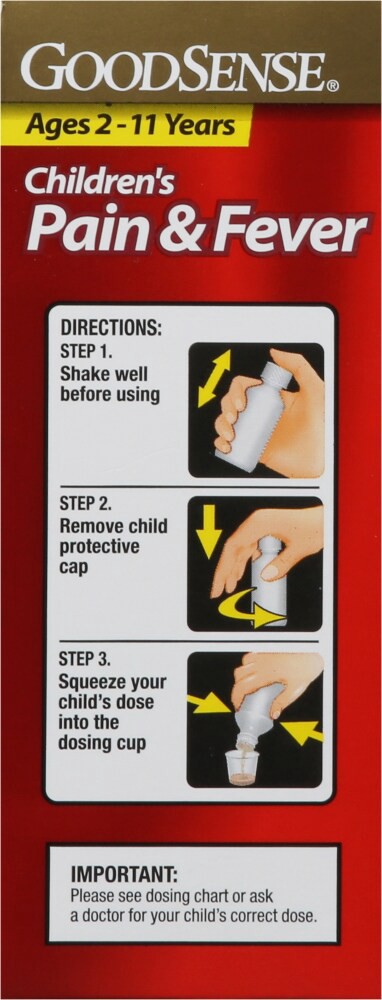 slide 2 of 5, Good Sense Children's Ages 2-11 Years Pain & Fever 4 fl oz, 4 fl oz