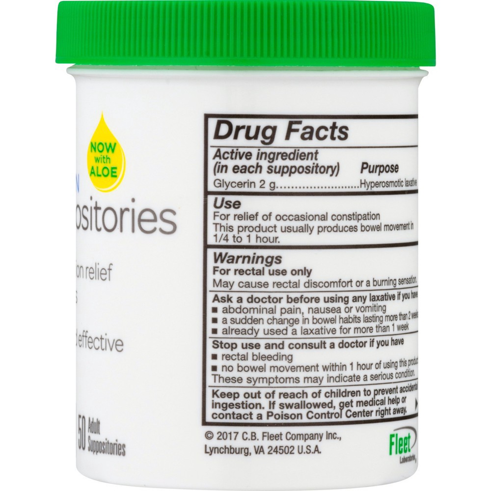 slide 2 of 7, Fleet Laxatives, Laxative Glycerin Suppositories for Adult Constipation Relief, 50 Count, 50 ct