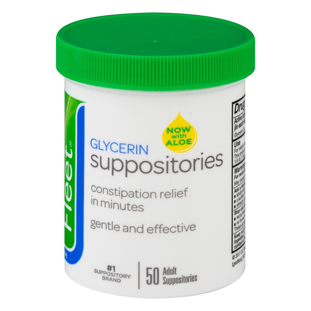 slide 3 of 7, Fleet Laxatives, Laxative Glycerin Suppositories for Adult Constipation Relief, 50 Count, 50 ct