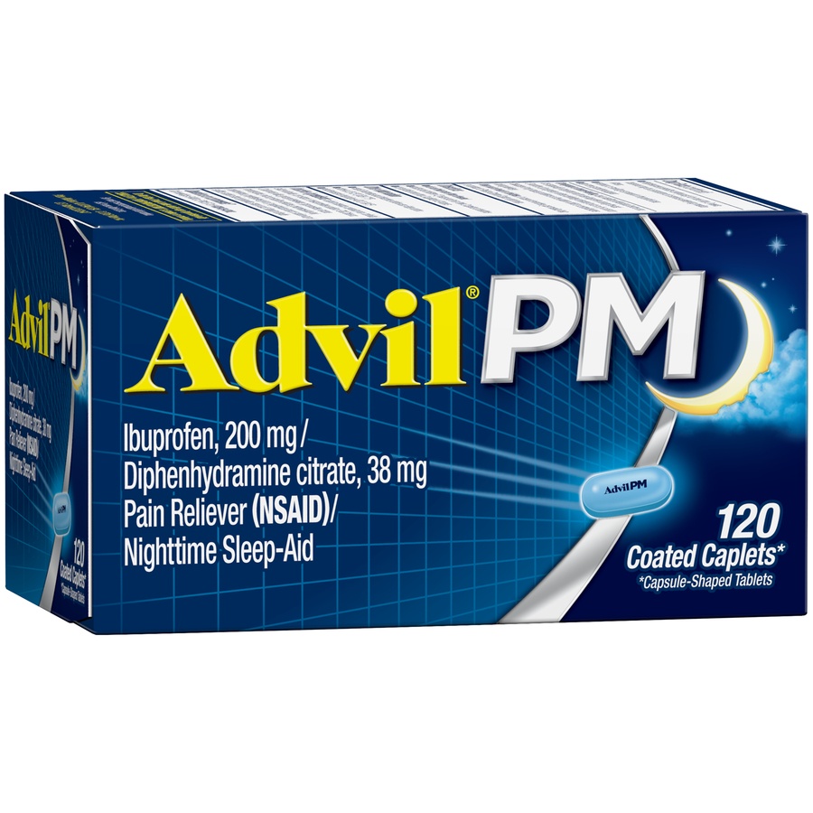 slide 3 of 7, Advil PM Caplets - 120 Count, 120 ct