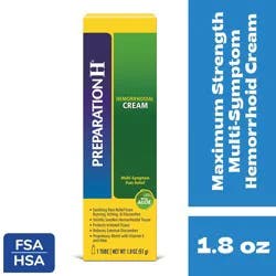 Preparation H Hemorrhoid Cream with Aloe for Multi-Symptom Relief - 1.8 Oz Tube