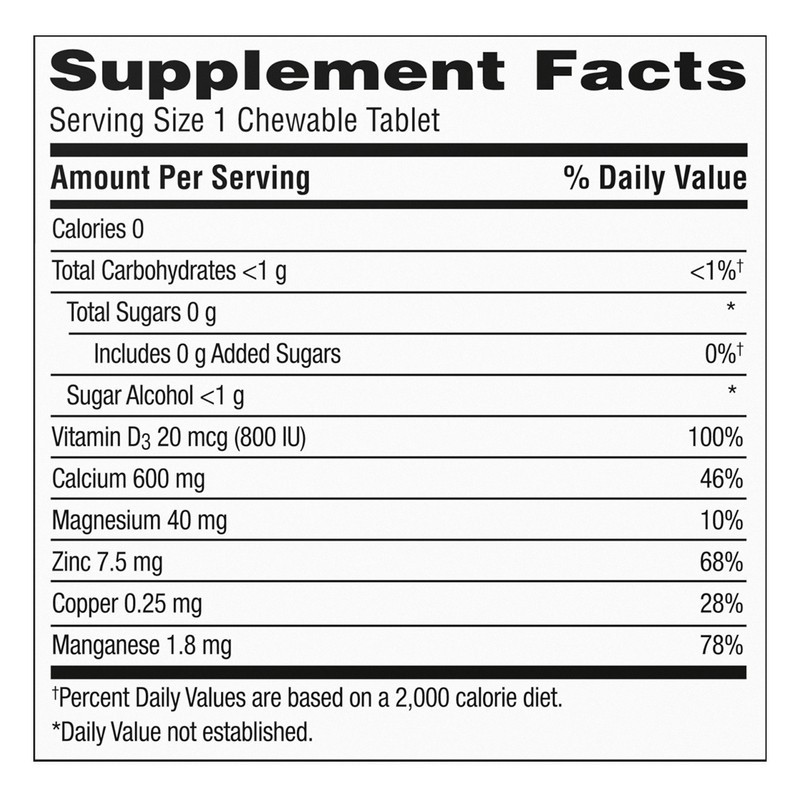 slide 3 of 5, Caltrate Chewables 600 +D3 Plus Minerals Calcium and Vitamin D, 60 Count, 60 ct