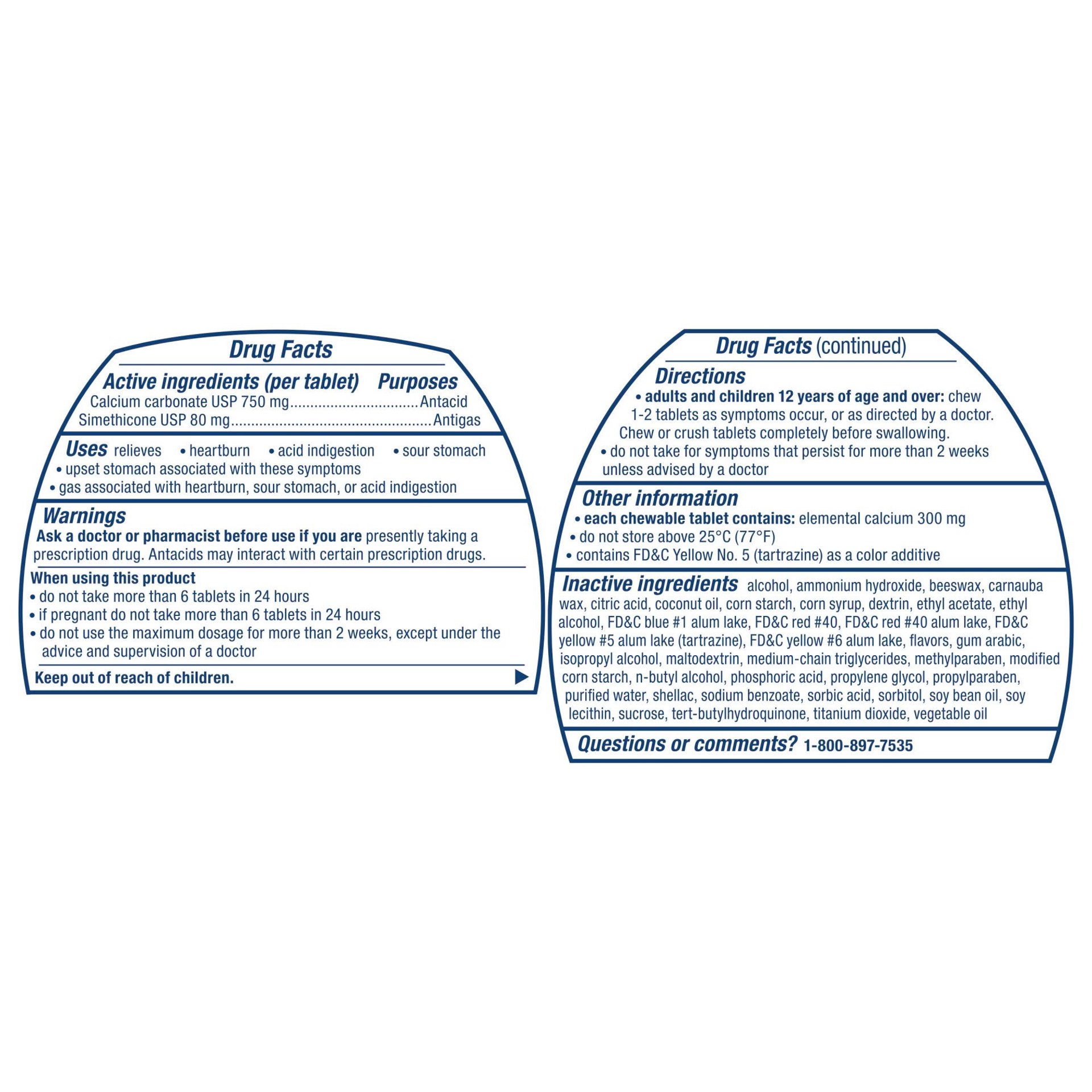slide 2 of 5, TUMS Chewy Bites Chewable Antacid Tablets with Gas Relief, 54 ct