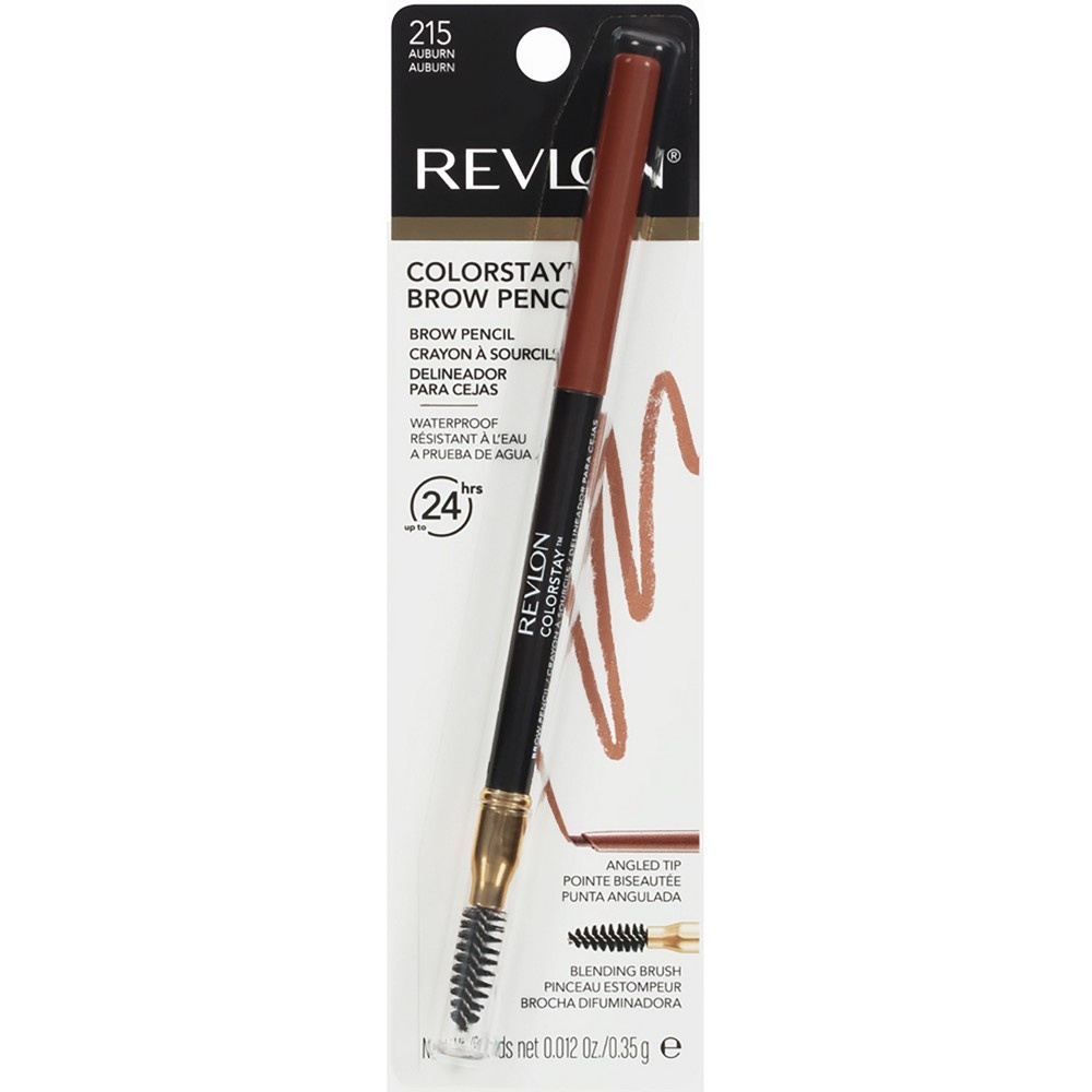 slide 4 of 4, Revlon ColorStay Waterproof Brow Pencil with Brush and Angled Tip - 215 Auburn - 0.012oz, 0.012 oz