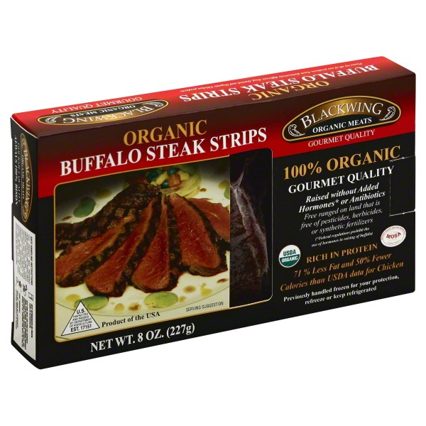 slide 1 of 1, Blackwing Organic Meats Steak Strips Piedmontese Beef, 8 oz