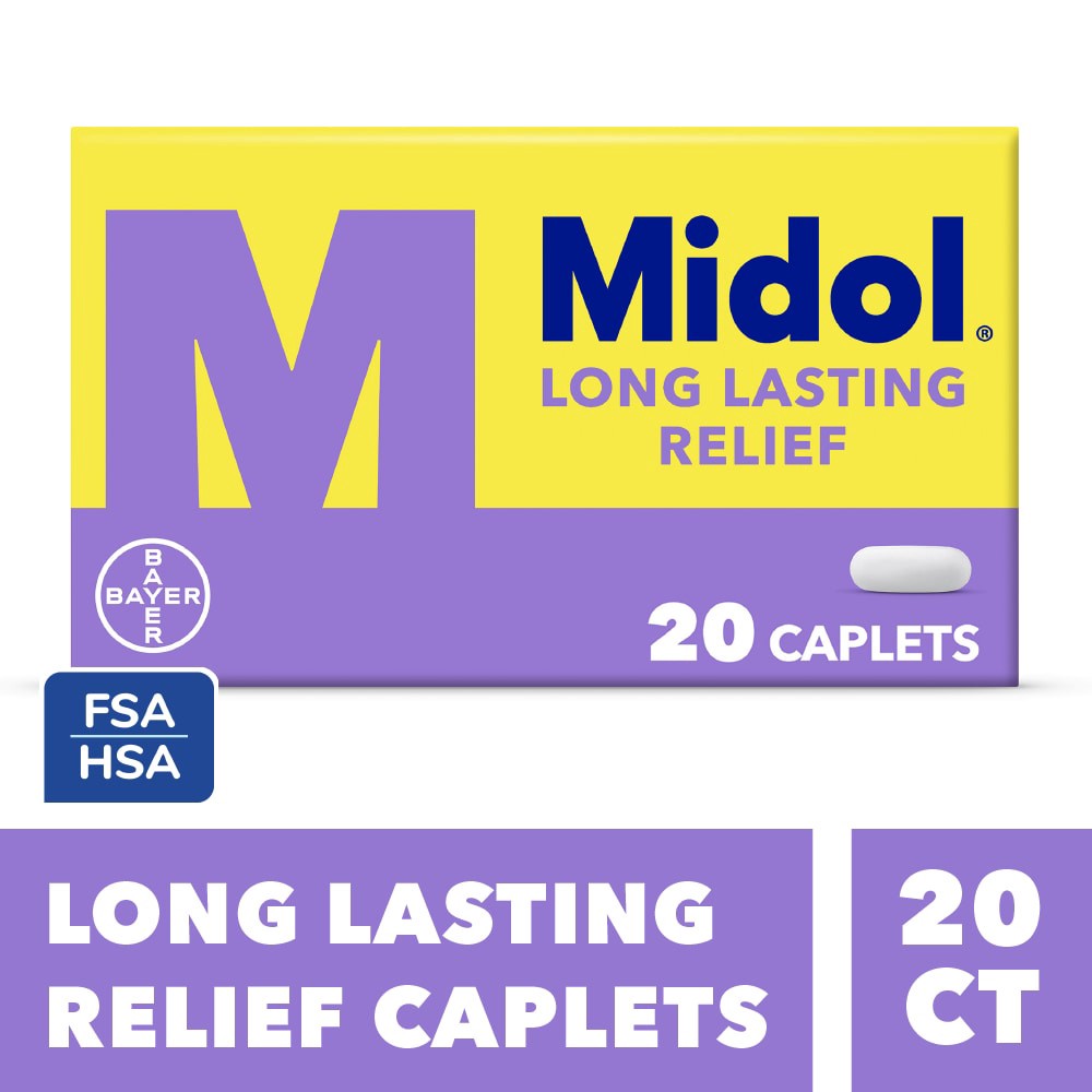 slide 5 of 6, Midol Long Lasting Relief Acetaminophen Extended Release Tablets 20 Count, 20 ct