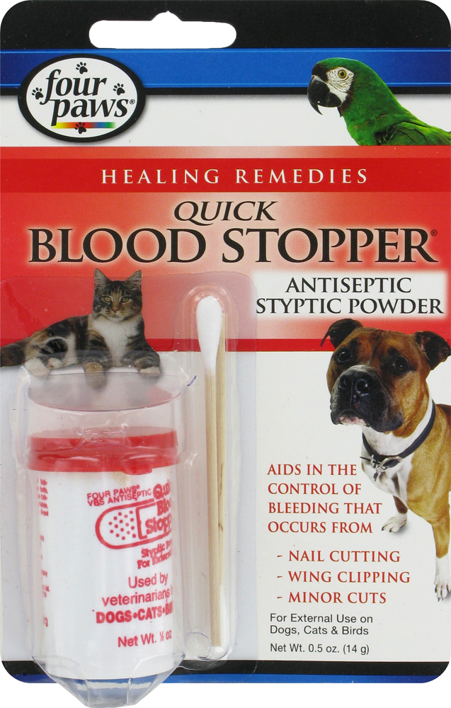 slide 1 of 1, Four Paws Quick Blood Stopper Antiseptic Stypic Powder, 2 oz