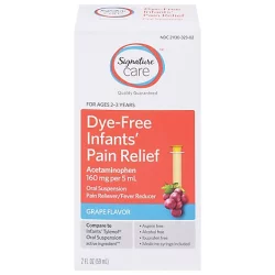 Signature Care Pain Relief Infant Acetaminophen 160mg/5ml Oral Suspnsn Grape - 2 Fl. Oz.