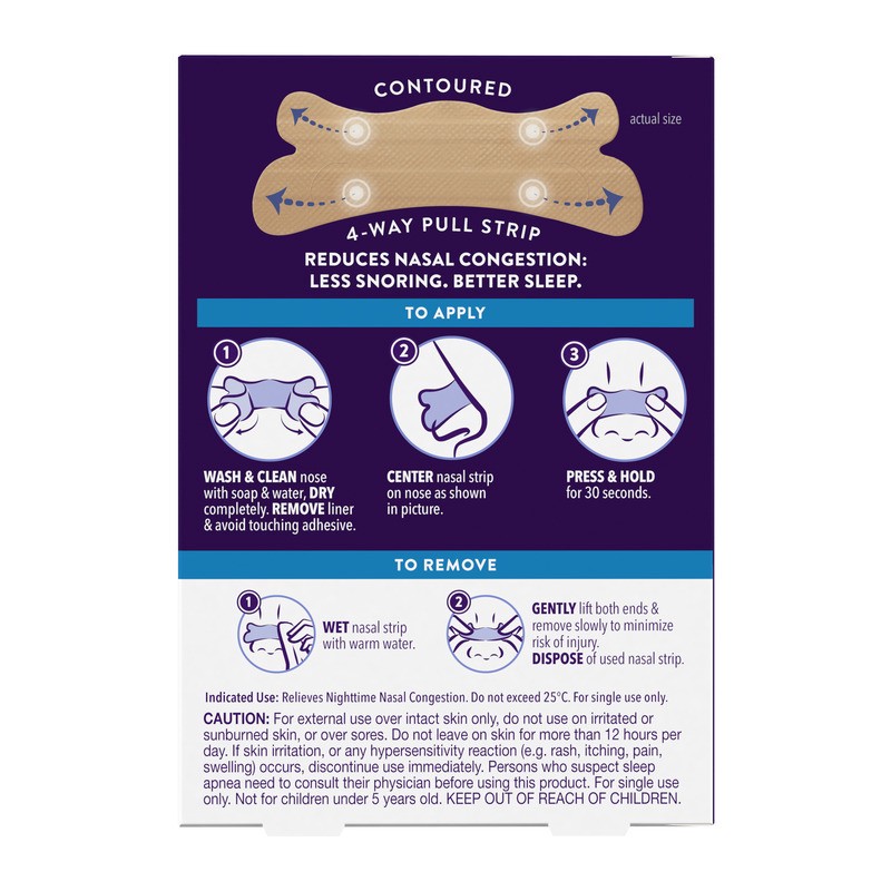 slide 2 of 2, Vicks ZzzQuil Sleep Nasal Strips, Tan Nasal Strips, Snoring Relief from Nasal Congestion, Works Instantly, Reduces Nasal Congestion for Less Snoring and Better Sleep, Drug Free, 26 Nasal Strips, 26 ct