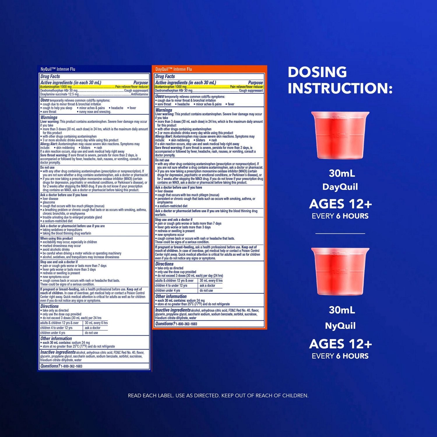 slide 4 of 10, Vicks Dayquil / Nightquil Intense Flu, 12 Oz, 3 Pack, 12 oz