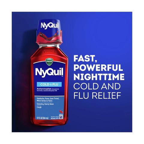 slide 4 of 4, Vicks Nyquil Cherry Cold & Flu, 4 oz