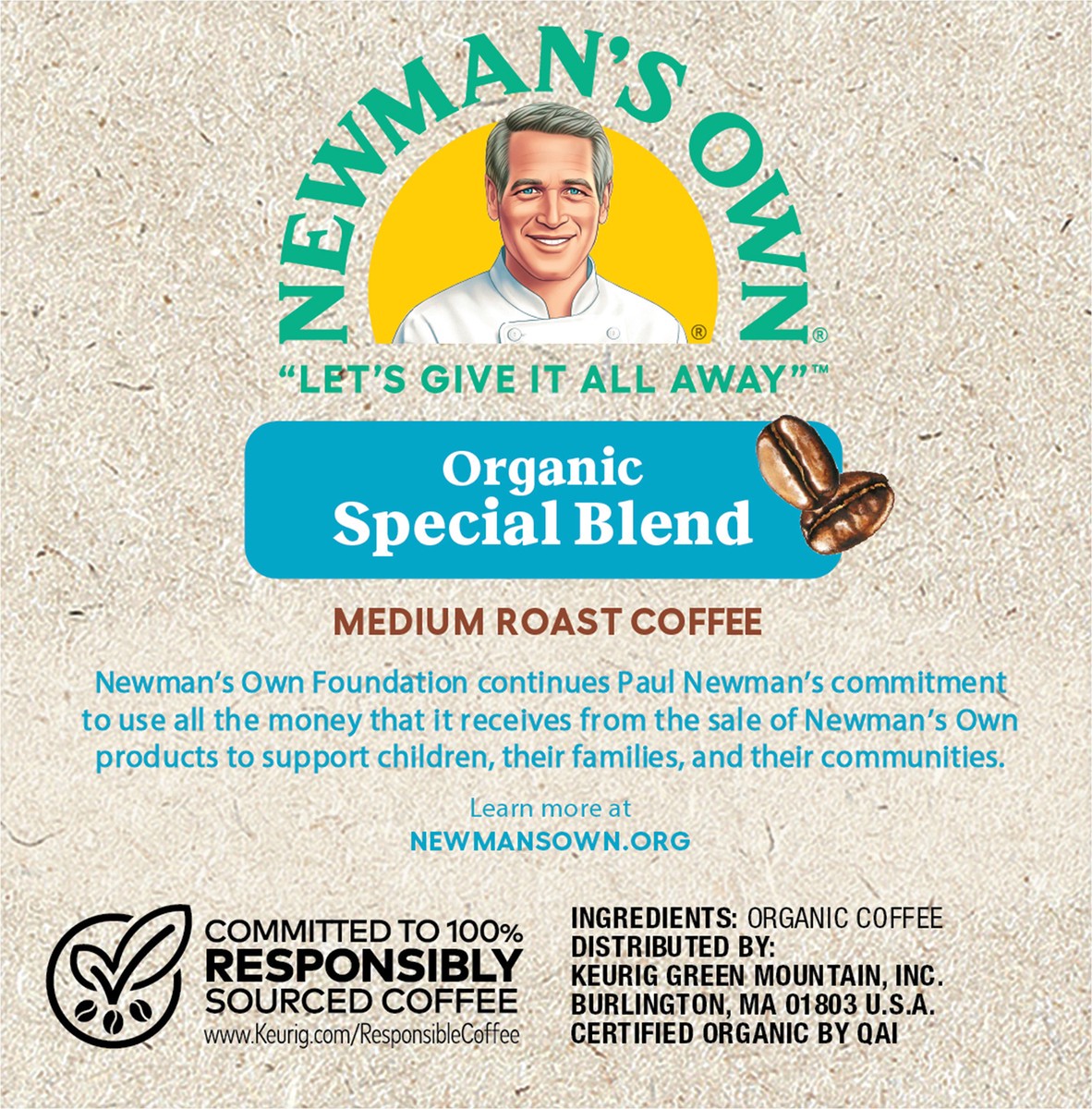 slide 6 of 7, Newman's Own Special Blend Keurig Single-Serve K-Cup Pods, Medium Roast Coffee, 12 Count, 12 ct