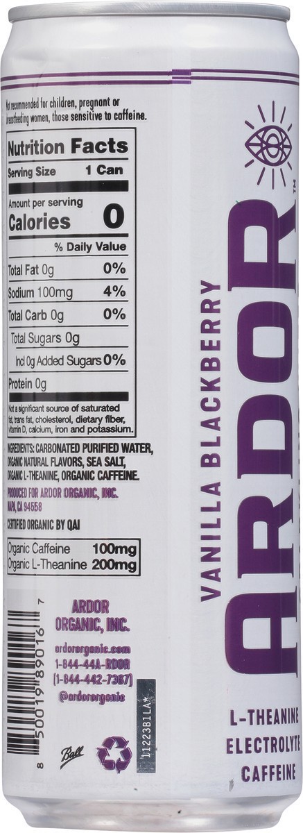 slide 2 of 12, Ardor Energy Vanilla Blackberry Sparkling Water 12 fl oz, 12 fl oz