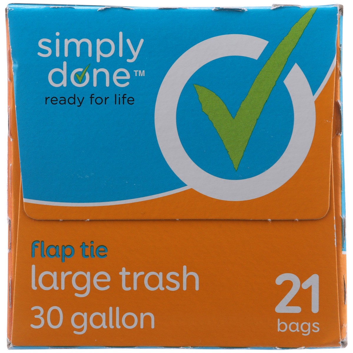 slide 5 of 9, Simply Done Flap Tie Large Trash Bags, 30 gal