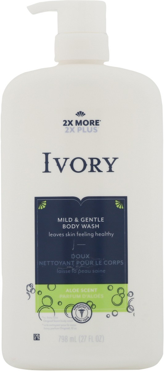 slide 8 of 11, Ivory Aloe Scent Mild & Gentle Body Wash 27 fl oz, 27 fl oz