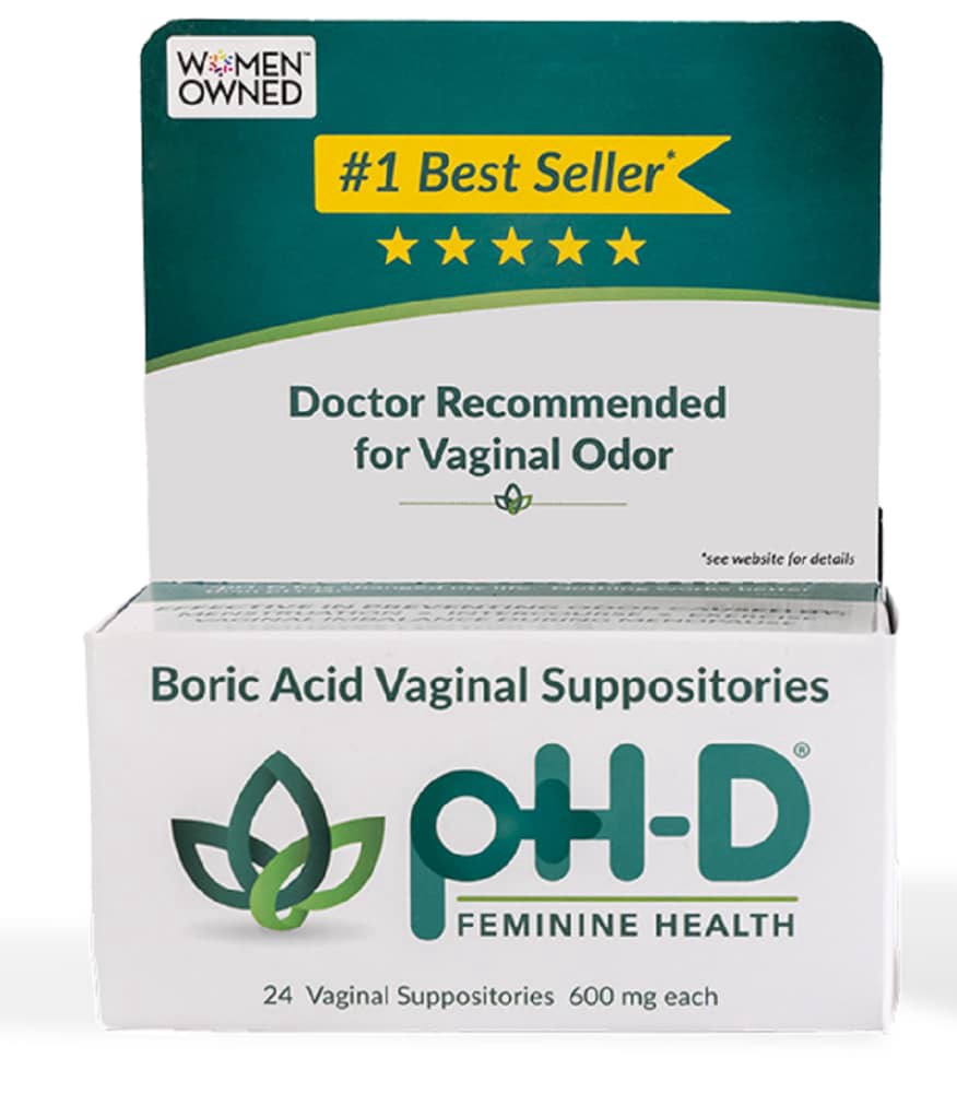 slide 2 of 3, pH-D Feminine Health Boric Acid Vaginal Suppositories, 24 ct