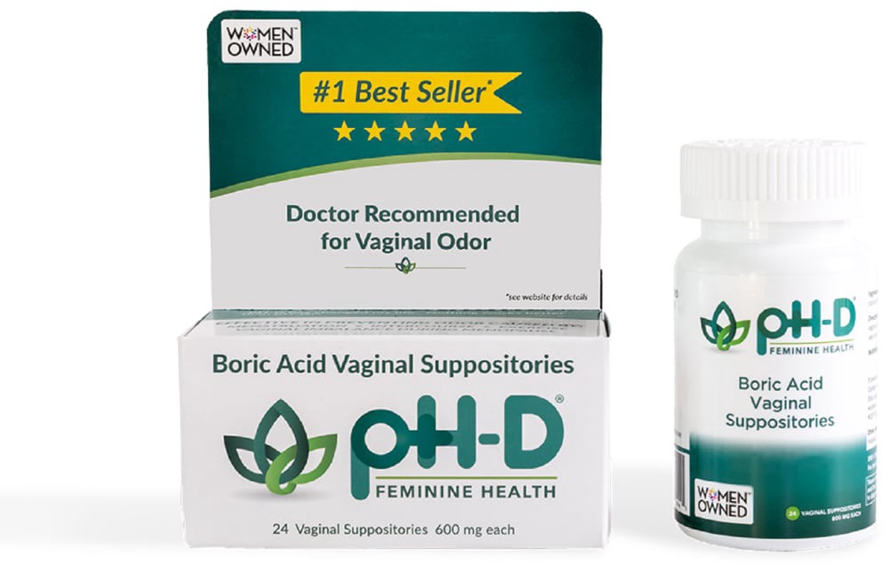 slide 3 of 3, pH-D Feminine Health Boric Acid Vaginal Suppositories, 24 ct