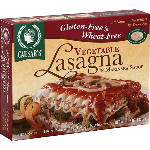 slide 3 of 3, Caesar's Kitchen Gluten-Free Gourmet Vegetable Lasagna With Herb Marinara Sauce, 11.5 oz