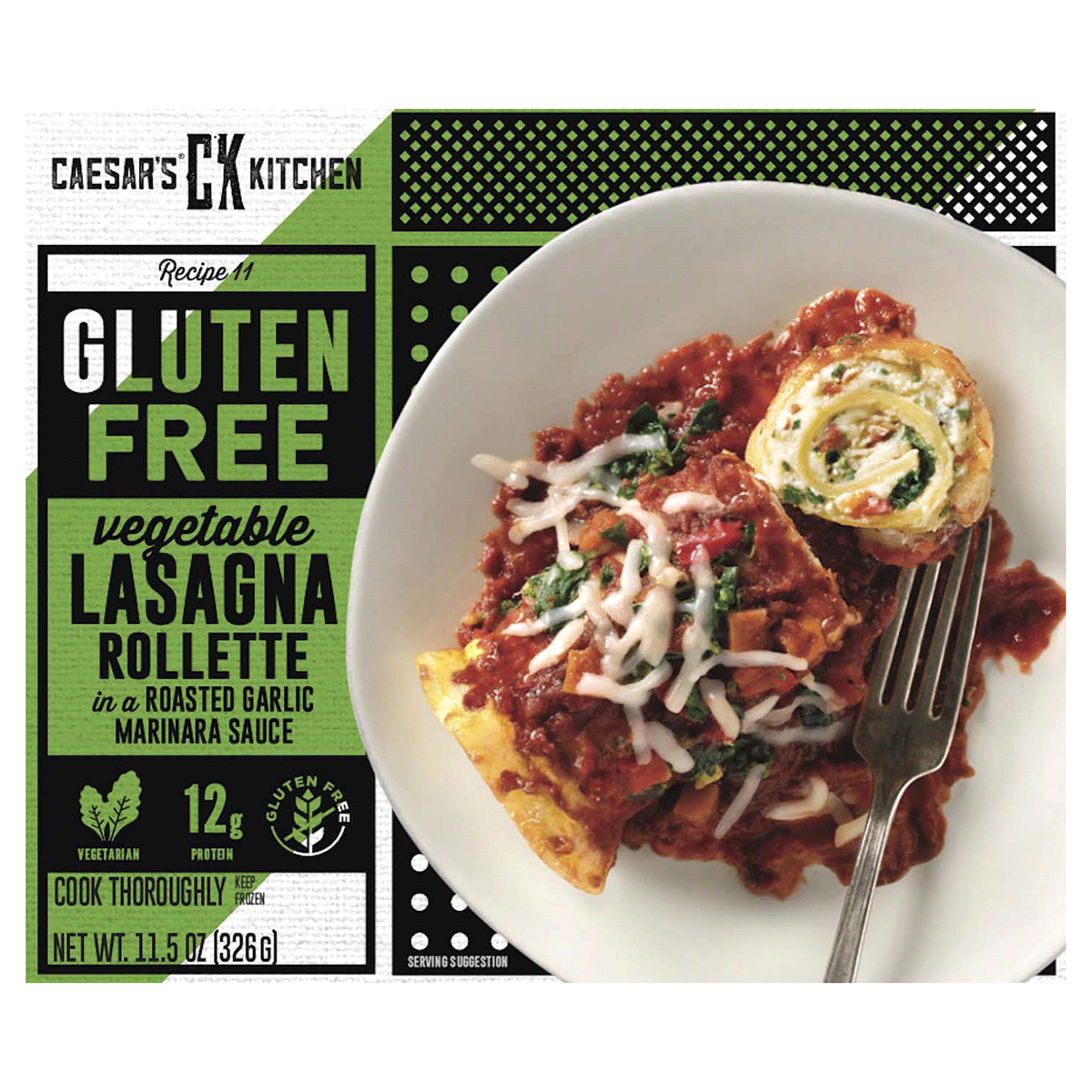 slide 1 of 3, Caesar's Kitchen Gluten-Free Gourmet Vegetable Lasagna With Herb Marinara Sauce, 11.5 oz