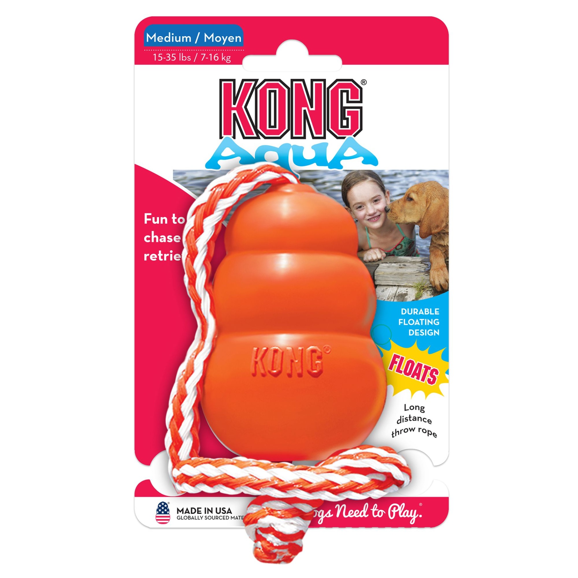 slide 1 of 1, Kong Company KONG Aqua Dog Toy, MED