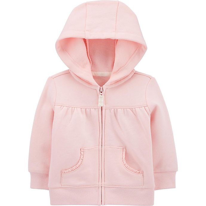 slide 1 of 1, Carter's Zip-Front Fleece Cardigan - Pink, 1 ct; 6 M