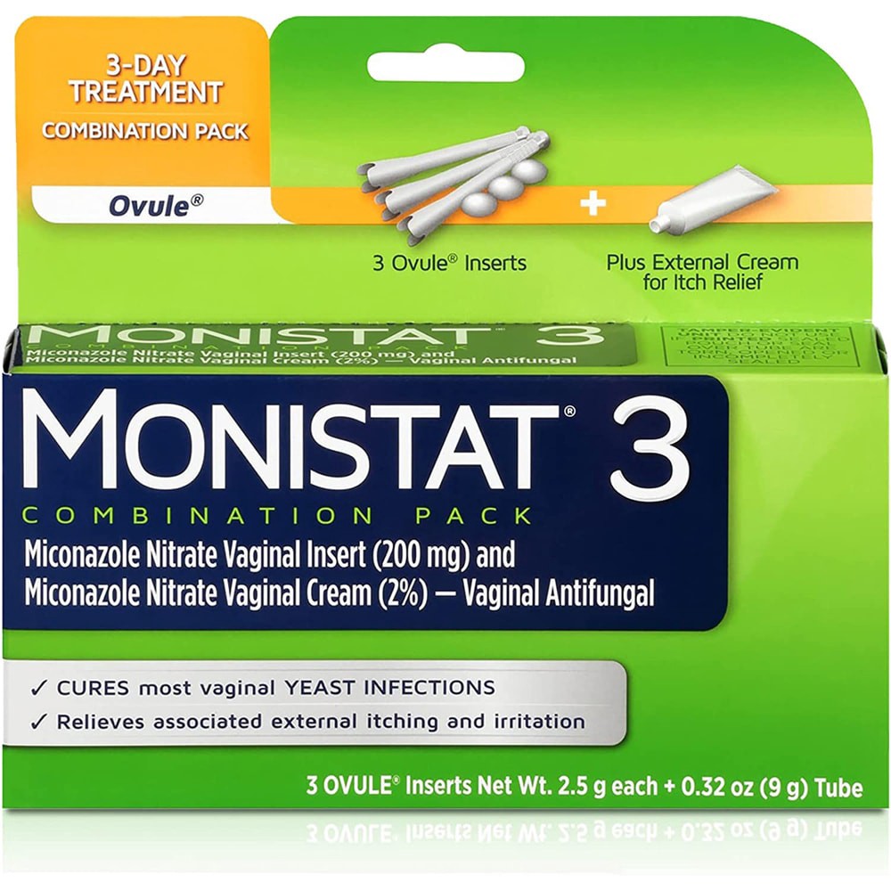 slide 4 of 5, Monistat 3 Day Yeast Infection Treatment for Women, 3 Miconazole Ovule Inserts and External Monistat Anti-Itch Cream Bundle, 1 ct