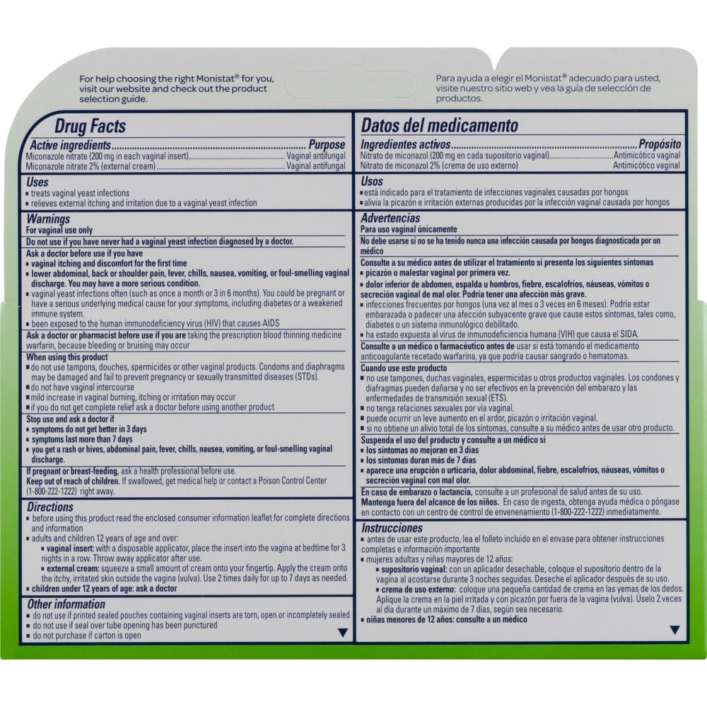 slide 5 of 5, Monistat 3 Day Yeast Infection Treatment for Women, 3 Miconazole Ovule Inserts and External Monistat Anti-Itch Cream Bundle, 1 ct