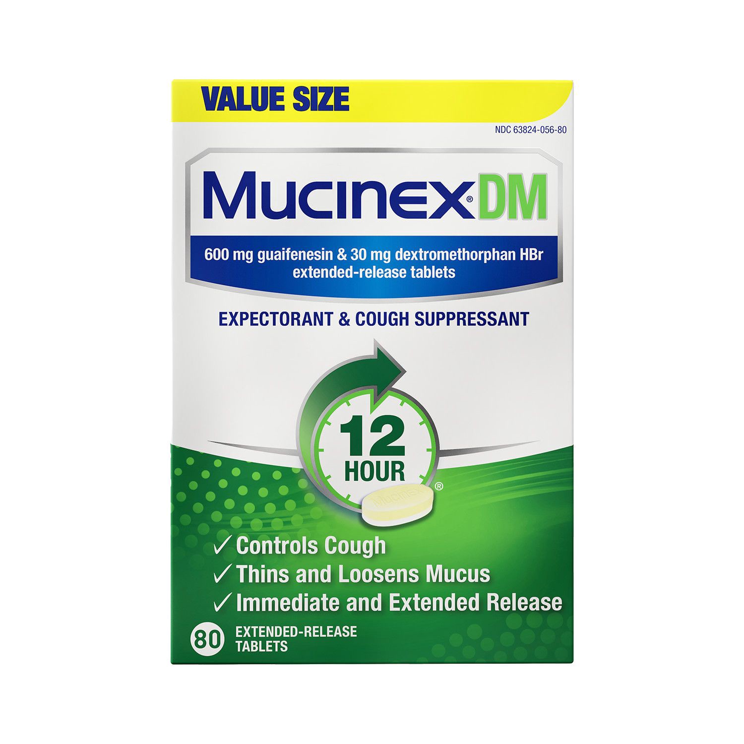 slide 5 of 10, Mucinex Dm 12-Hour Expectorant And Cough Suppressant Tablets, 80 Ct, 80 ct
