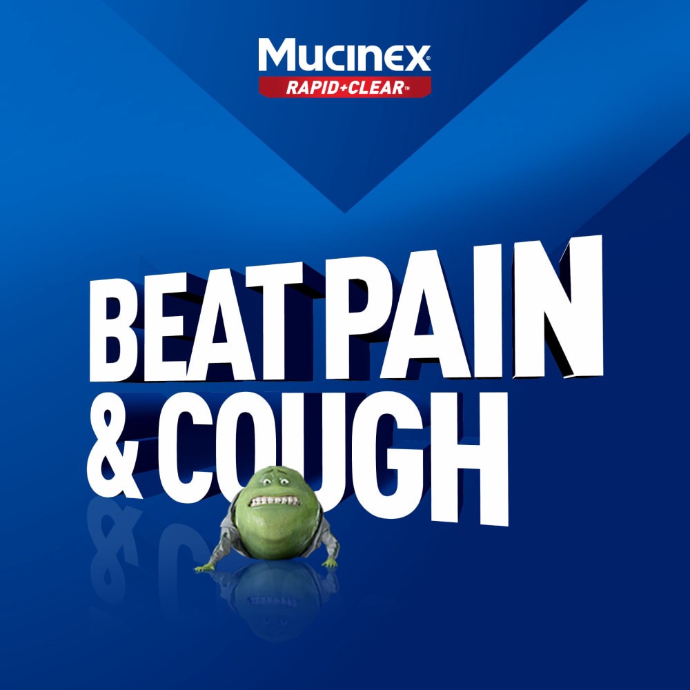 slide 5 of 5, Mucinex® Rapid Clear™ Pain Headache & Cough Relief Acetaminophen Caplets, 20 ct