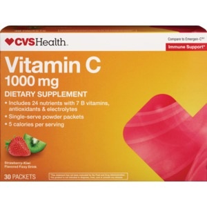 slide 1 of 1, CVS Health Immune Support Vitamin C Fizzy Drink Packet, Strawberry Kiwi, 30 ct