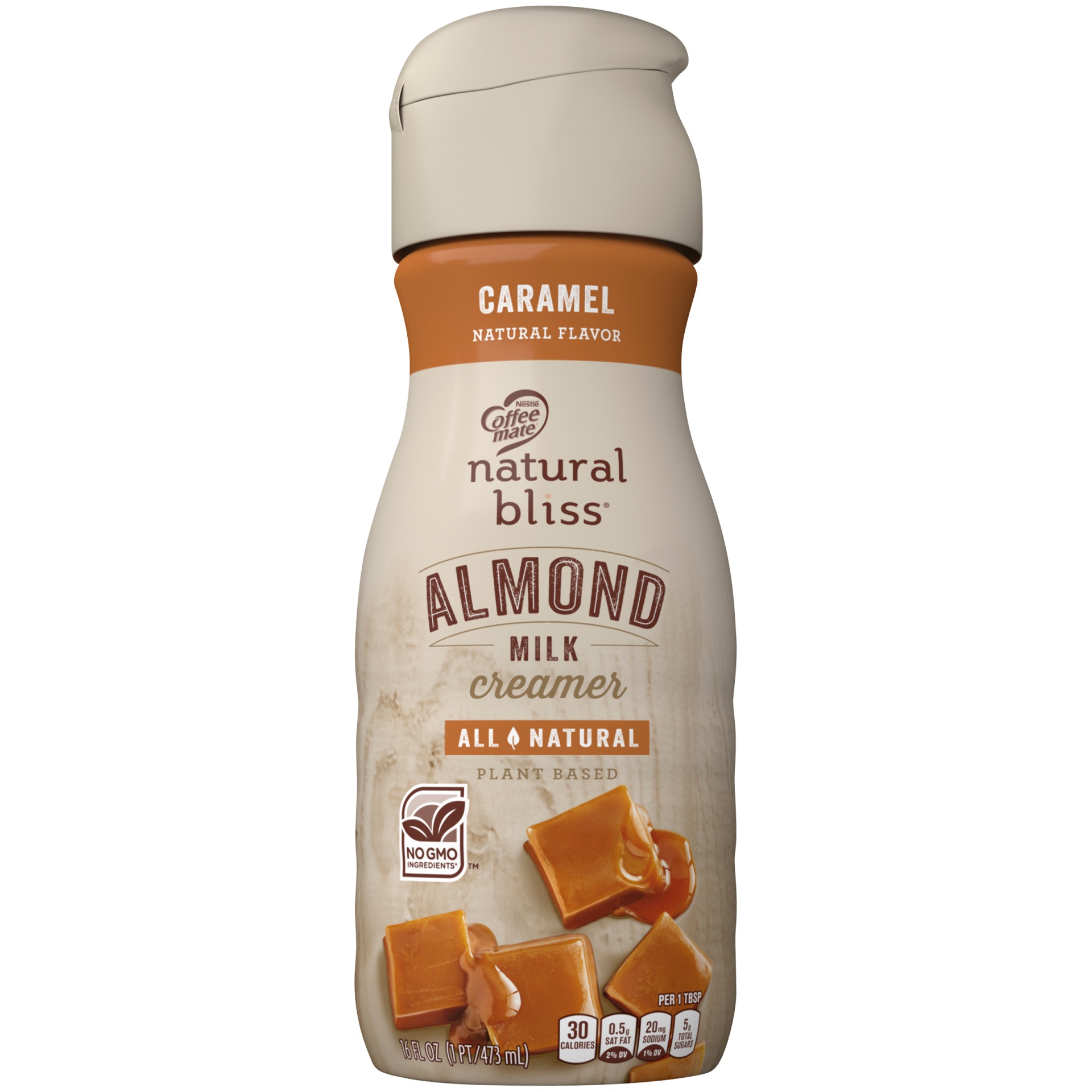 slide 1 of 7, Coffee-Mate Natural Bliss Caramel Flavored Almond Milk Creamer, 16 fl oz