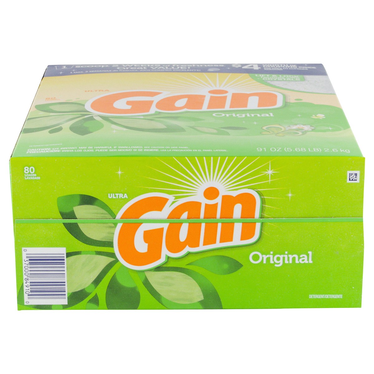slide 2 of 6, Gain Powder Laundry Detergent, Original Scent, 89 Loads, 82 OZ, 82 oz
