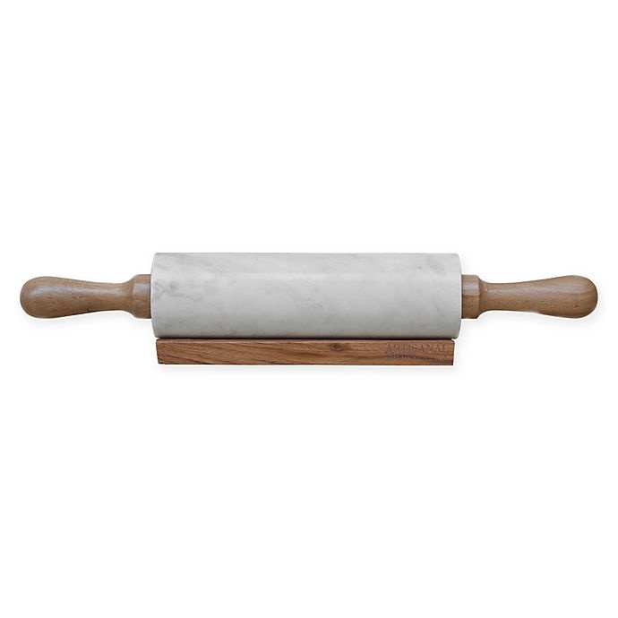 slide 1 of 1, Artisanal Kitchen Supply Marble Rolling Pin with Holder, 1 ct