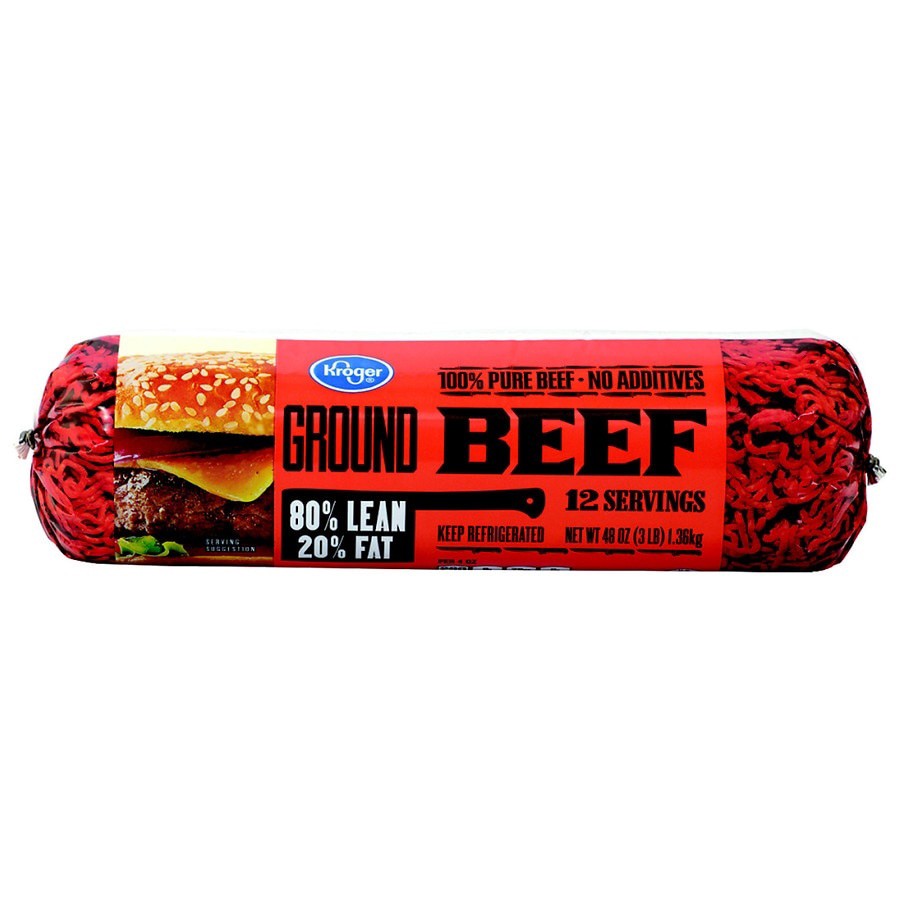 slide 1 of 4, Kroger 80% Lean Ground Beef, 3 lb