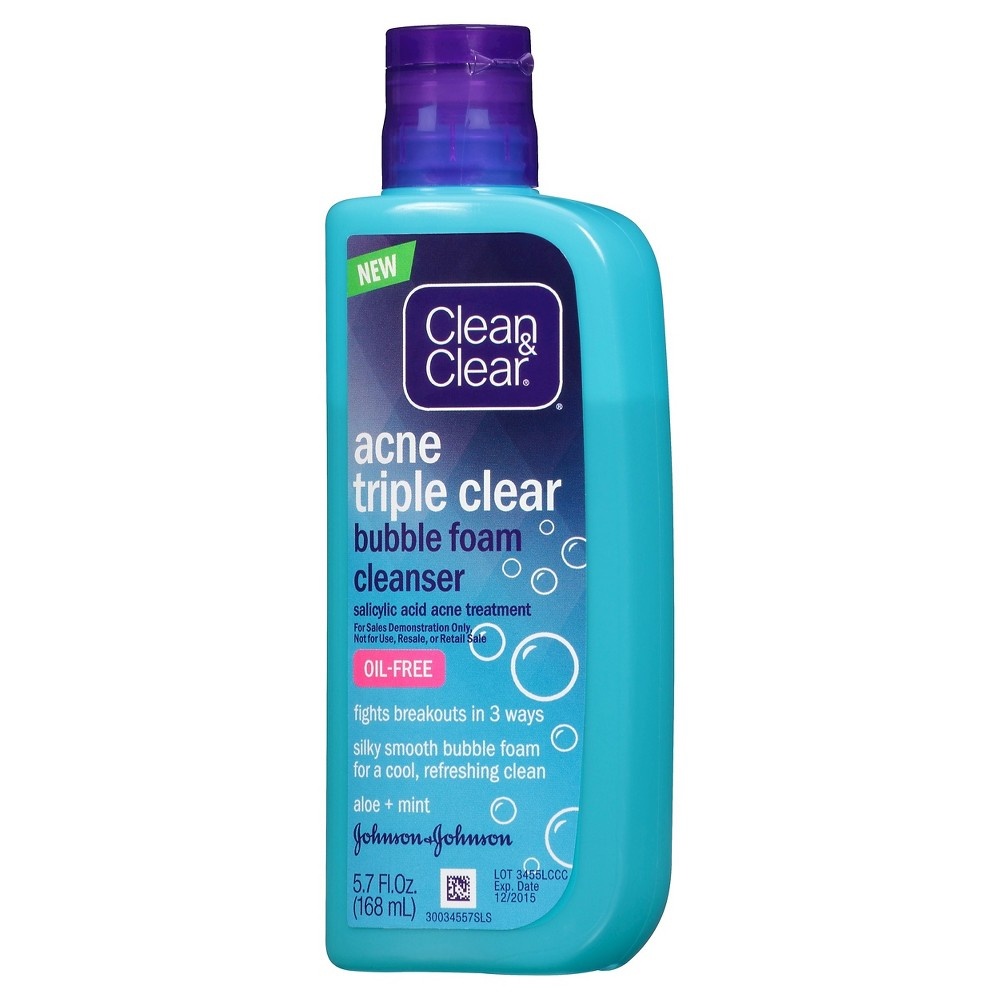 slide 3 of 6, Clean & Clear Acne Triple Clear Bubble Foam Cleanser, 5.7 fl oz