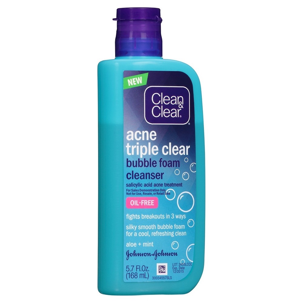 slide 6 of 6, Clean & Clear Acne Triple Clear Bubble Foam Cleanser, 5.7 fl oz