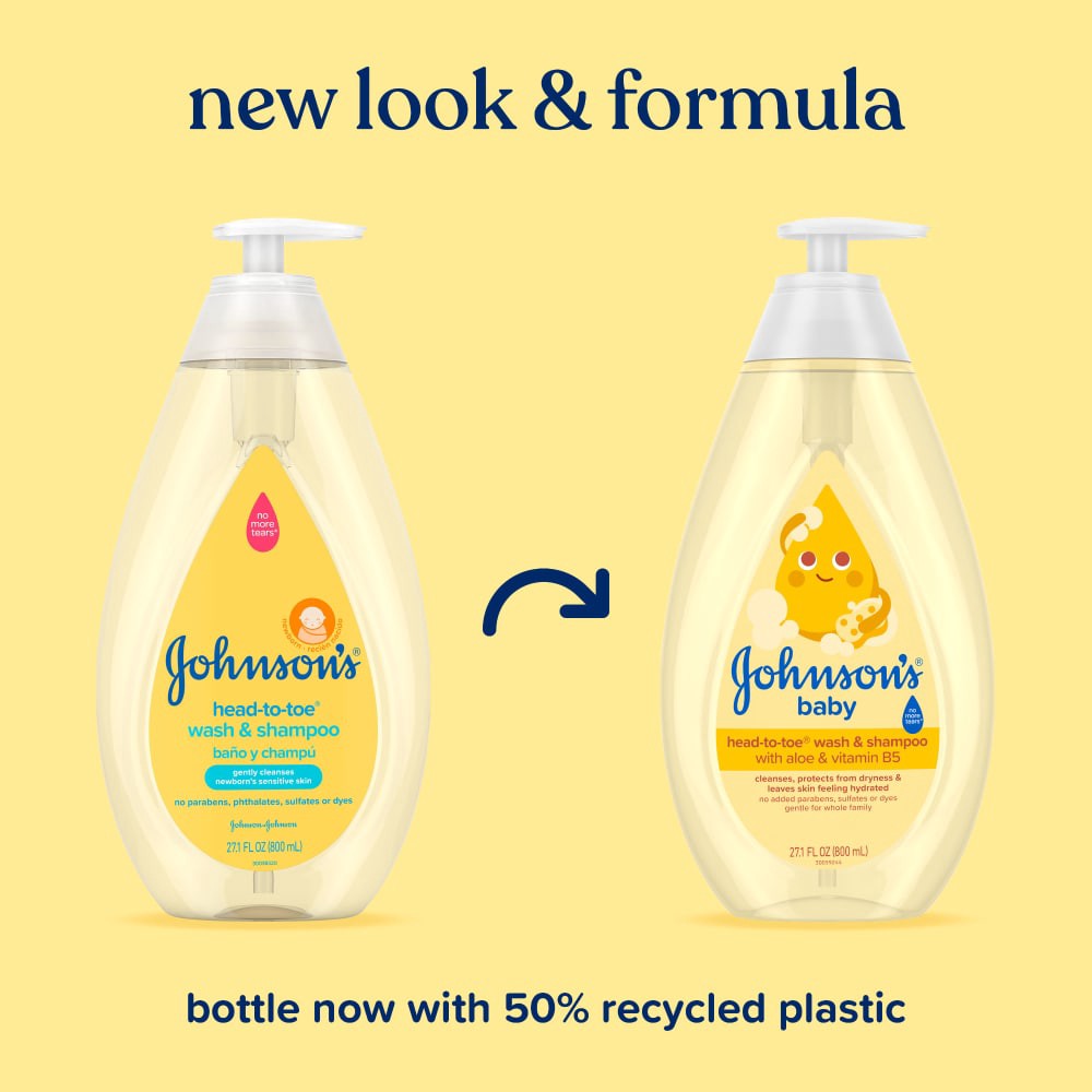 slide 3 of 6, Johnson's Head-To-Toe Gentle Baby Body Wash & Shampoo For Sensitive Skin - 27.1 fl oz, 27.1 fl oz