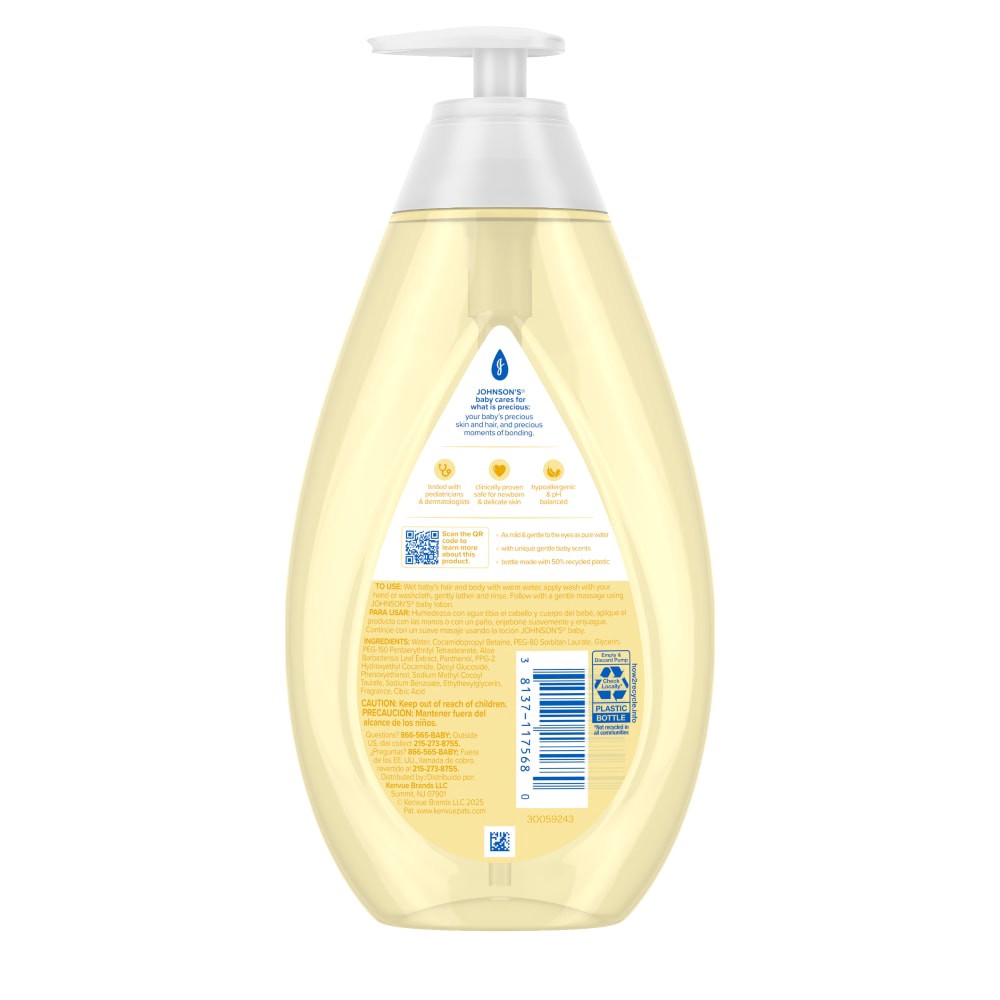 slide 6 of 6, Johnson's Head-To-Toe Gentle Baby Body Wash & Shampoo For Sensitive Skin - 27.1 fl oz, 27.1 fl oz