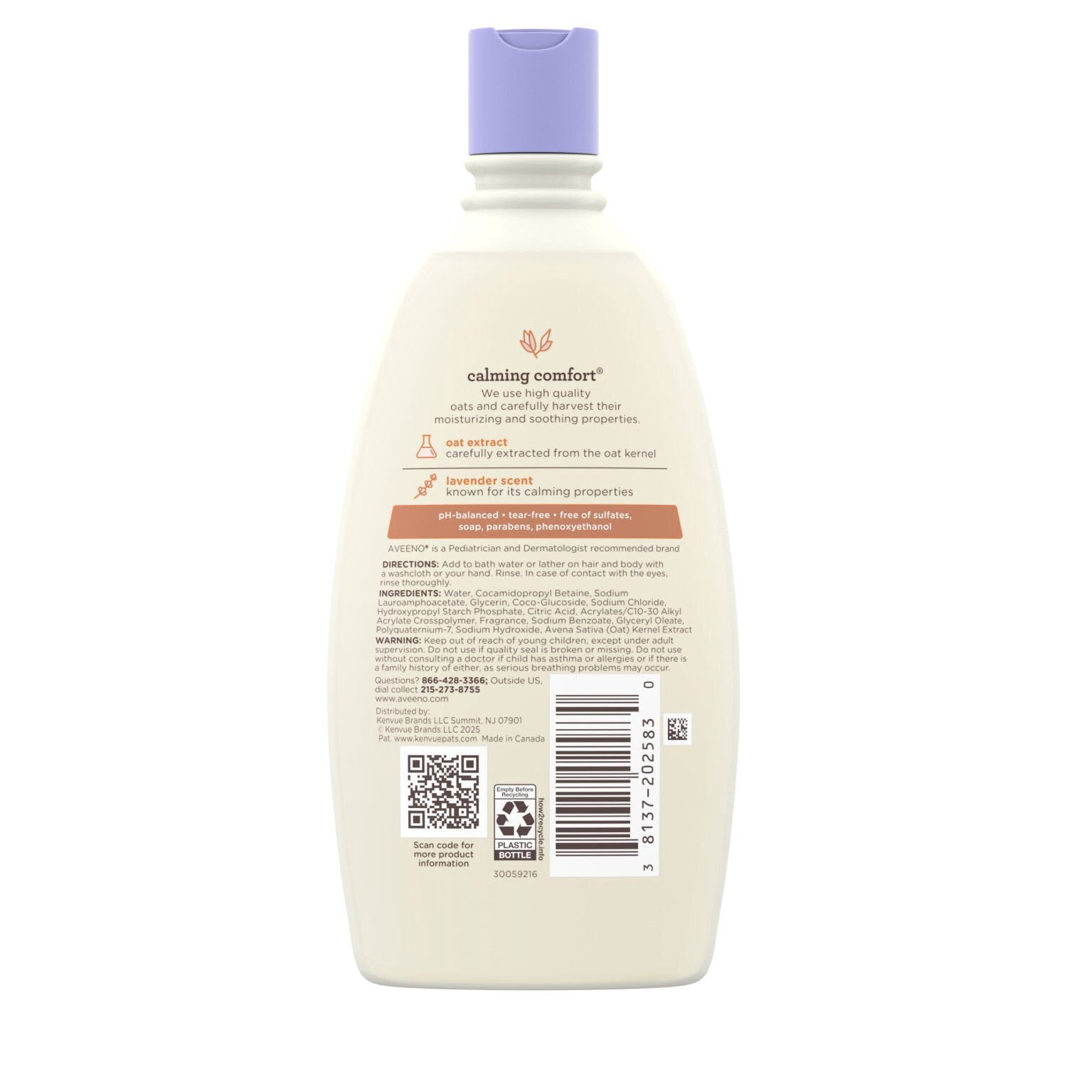 slide 3 of 3, Aveeno Calming Comfort Bath & Wash, Lavender & Vanilla, 12 fl. oz, 12 fl oz