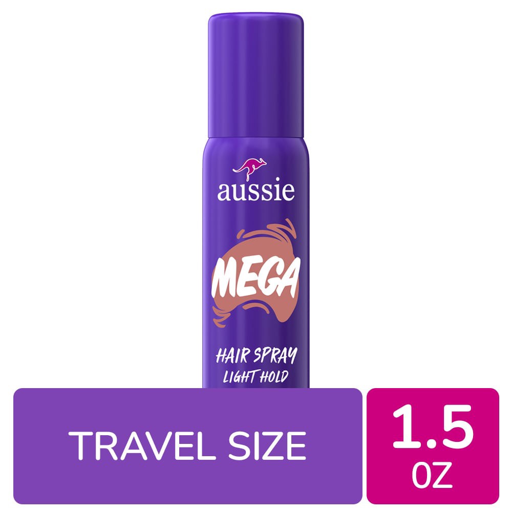 slide 4 of 6, Aussie Trial Size Mega Hair Spray, 1.5 oz