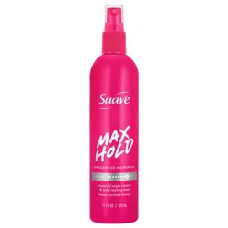 Suave Max Hold Unscented Non-Aerosol Hairspray, Strong Hold, All Hair Types, 11 FL OZ