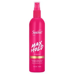 Suave Max Hold Non-Aerosol Scented Hairspray, Strong Hold, All Hair Types, 11 FL OZ