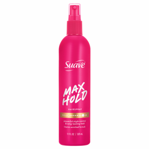 slide 1 of 1, Suave Max Hold Non-Aerosol Scented Hairspray, Strong Hold, All Hair Types, 11 FL OZ, 11 fl oz