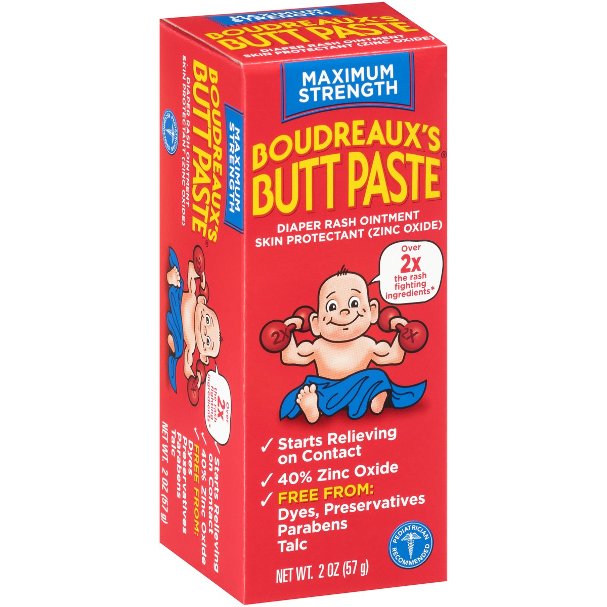 slide 10 of 10, Boudreaux's Butt Paste Maximum Strength, Baby Diaper Rash Cream, Ointment, 2 oz, 2 oz