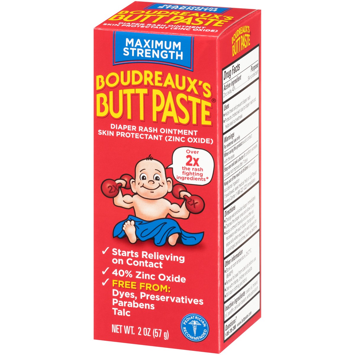slide 4 of 10, Boudreaux's Butt Paste Maximum Strength, Baby Diaper Rash Cream, Ointment, 2 oz, 2 oz
