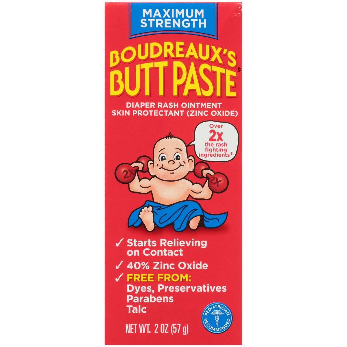 slide 6 of 10, Boudreaux's Butt Paste Maximum Strength, Baby Diaper Rash Cream, Ointment, 2 oz, 2 oz