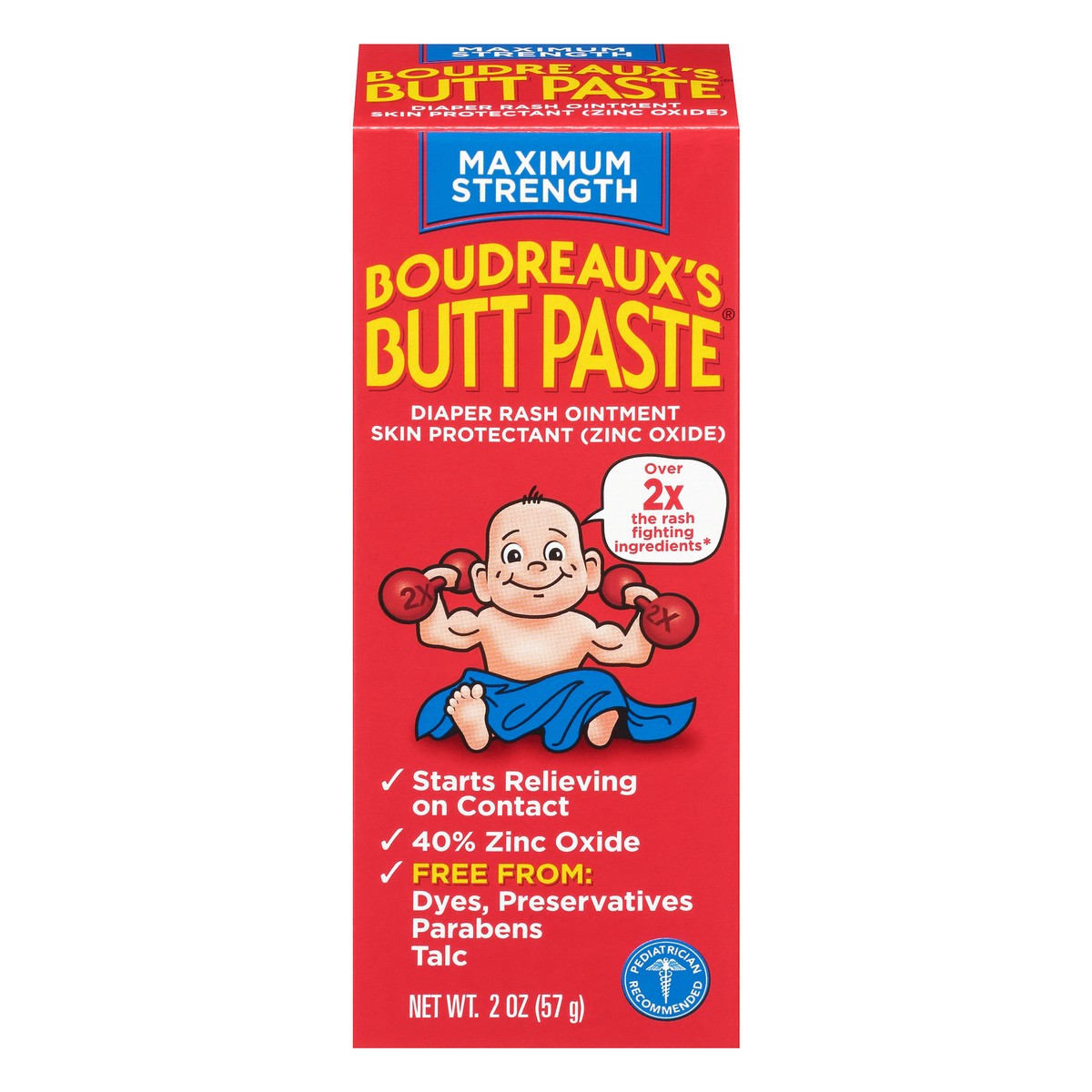 slide 2 of 10, Boudreaux's Butt Paste Maximum Strength, Baby Diaper Rash Cream, Ointment, 2 oz, 2 oz